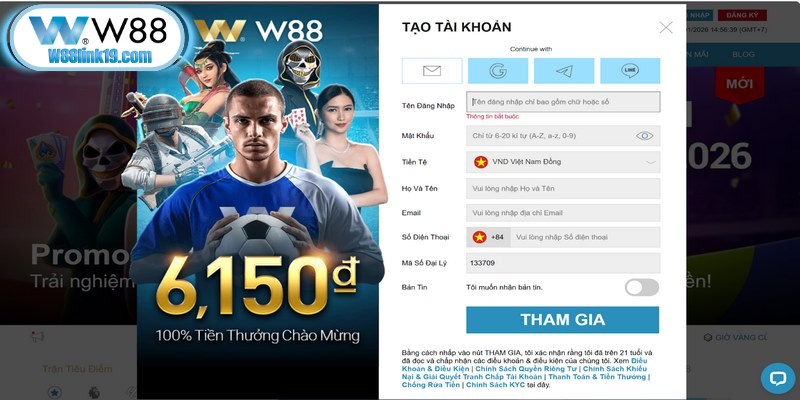 Hướng Dẫn W88 Chi Tiết Từ A Đến Z Cho Người Chơi Mới 6 Hướng dẫn W88 đăng ký tài khoản chi tiết từng bước nhanh chóng